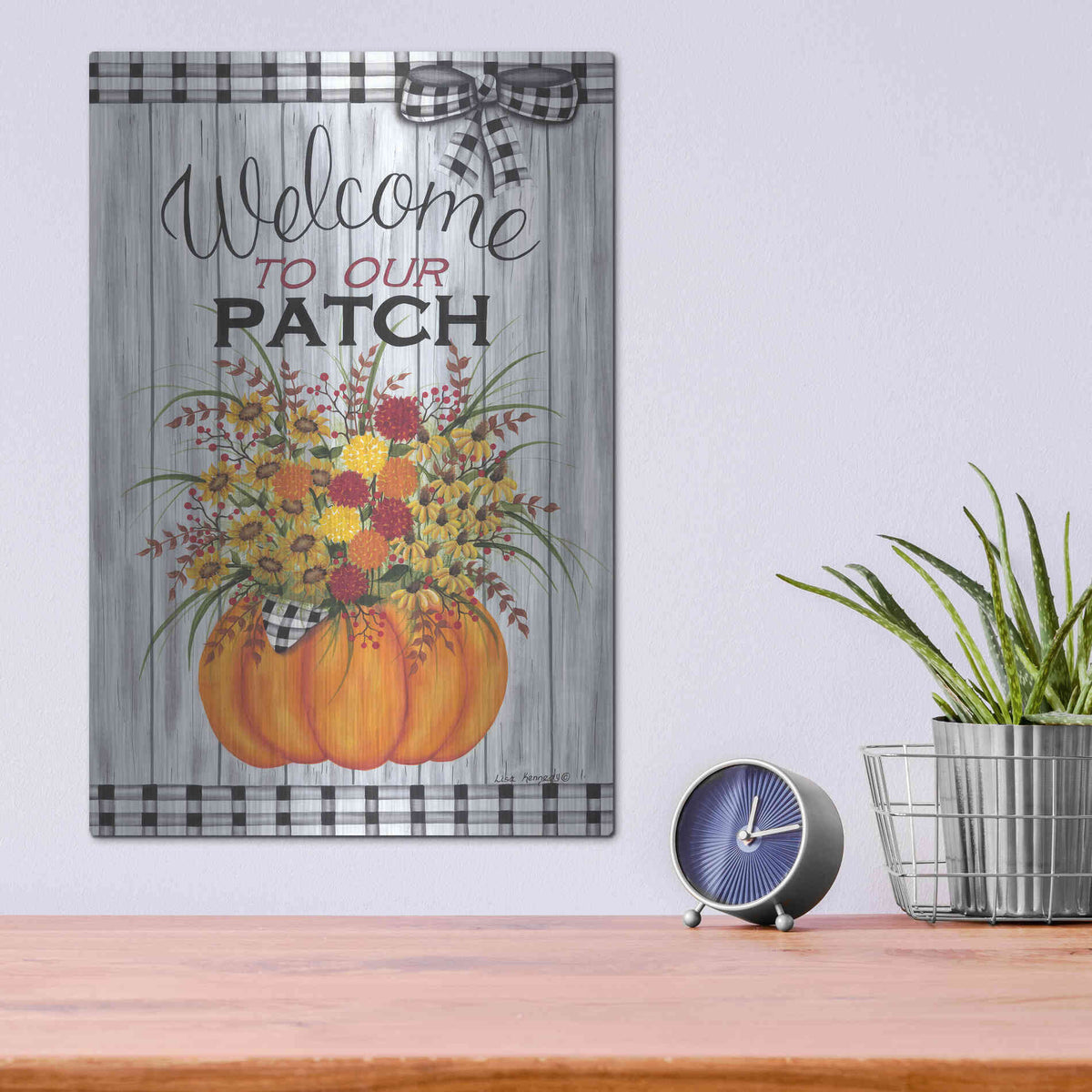 Luxe Metal Art 'Welcome to Our Patch' by Lisa Kennedy, Metal Wall Art,12x16