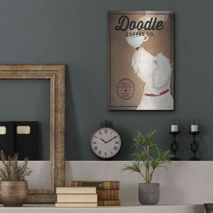 Luxe Metal Art 'Doodle Coffee' by Ryan Fowler, Metal Wall Art,12x16