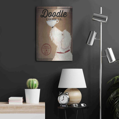 Luxe Metal Art 'Doodle Coffee' by Ryan Fowler, Metal Wall Art,16x24