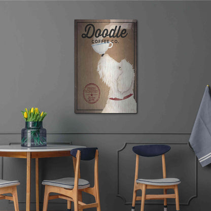 Luxe Metal Art 'Doodle Coffee' by Ryan Fowler, Metal Wall Art,24x36