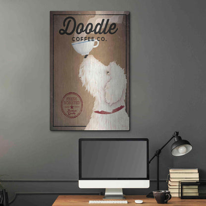 Luxe Metal Art 'Doodle Coffee' by Ryan Fowler, Metal Wall Art,24x36