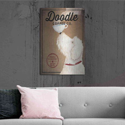 Luxe Metal Art 'Doodle Coffee' by Ryan Fowler, Metal Wall Art,24x36