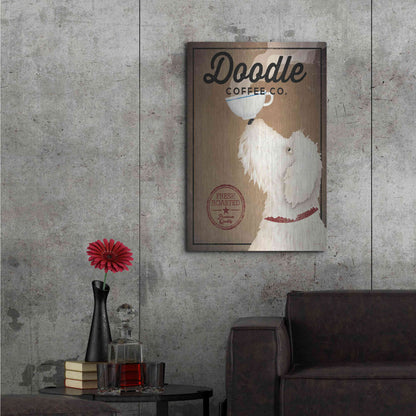 Luxe Metal Art 'Doodle Coffee' by Ryan Fowler, Metal Wall Art,24x36