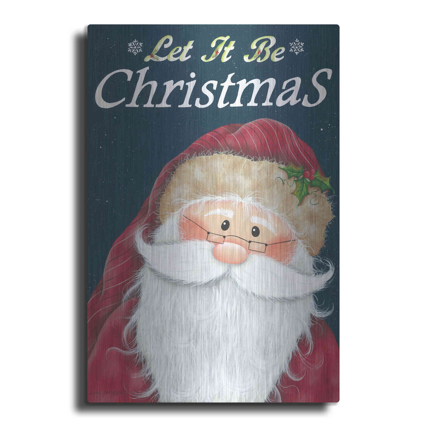 Luxe Metal Art 'Let It Be Christmas' by Lisa Kennedy, Metal Wall Art