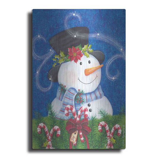 Luxe Metal Art 'Snowman & Candy Canes' by Lisa Kennedy, Metal Wall Art