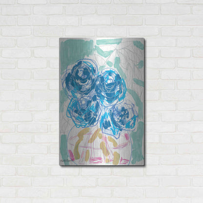 Luxe Metal Art 'Nightstand Blooms in Water' by Kait Roberts, Metal Wall Art,24x36