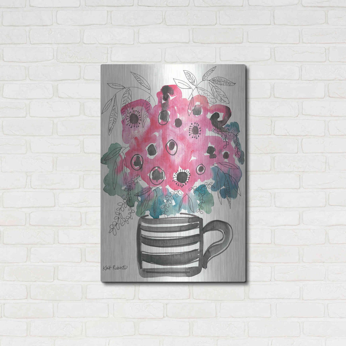 Luxe Metal Art 'Poppies for Breakfast' by Kait Roberts, Metal Wall Art,24x36