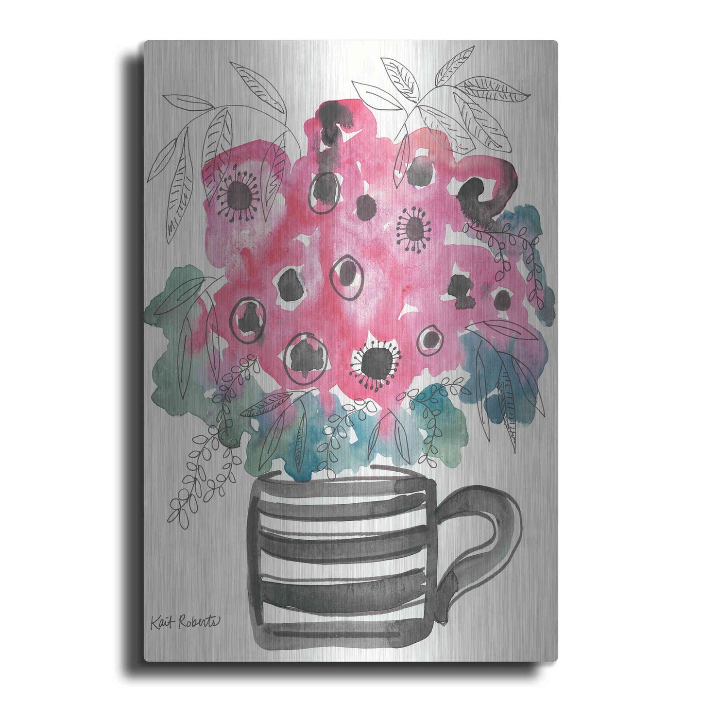 Luxe Metal Art 'Poppies for Breakfast' by Kait Roberts, Metal Wall Art