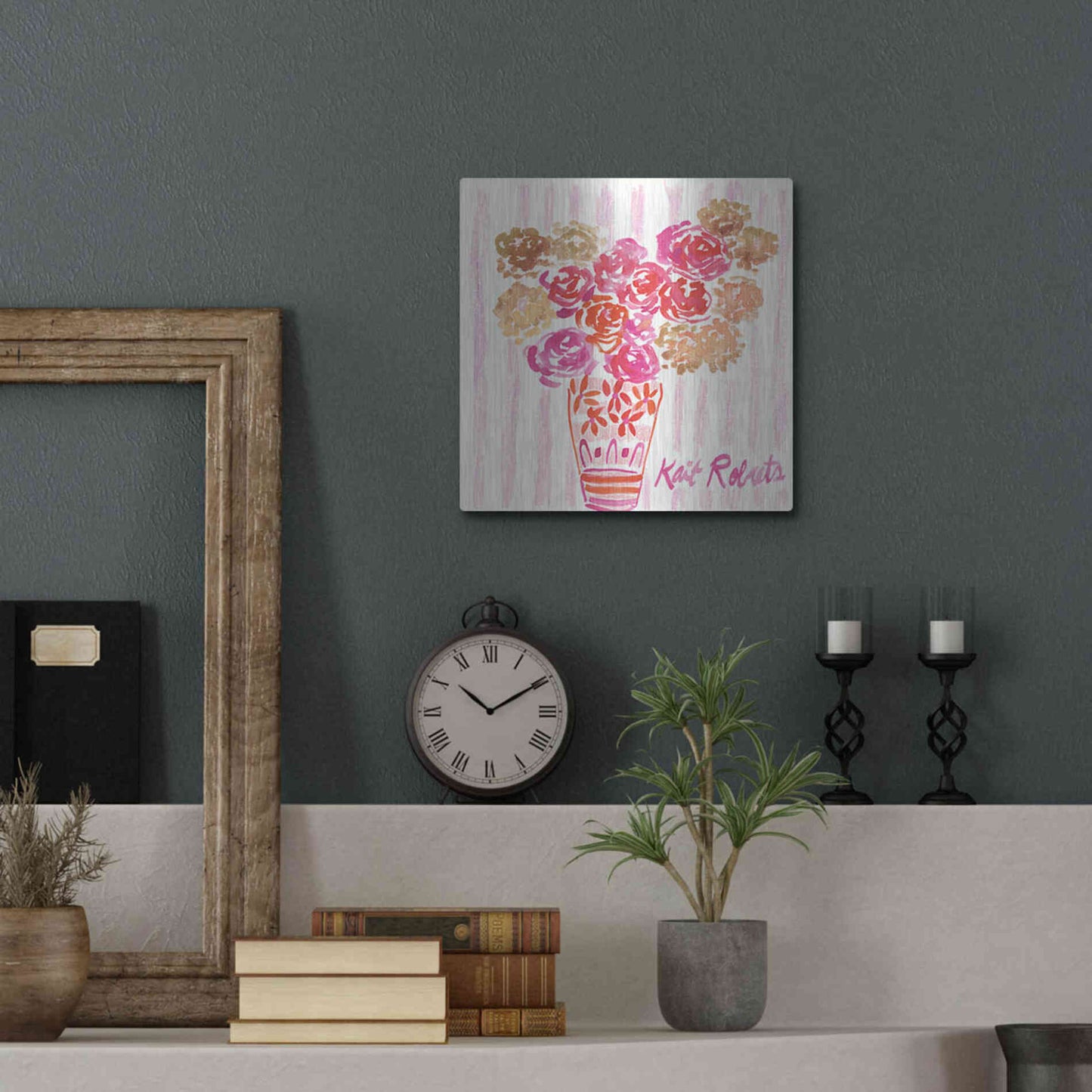 Luxe Metal Art 'Boudoir Blooms' by Kait Roberts, Metal Wall Art,12x12