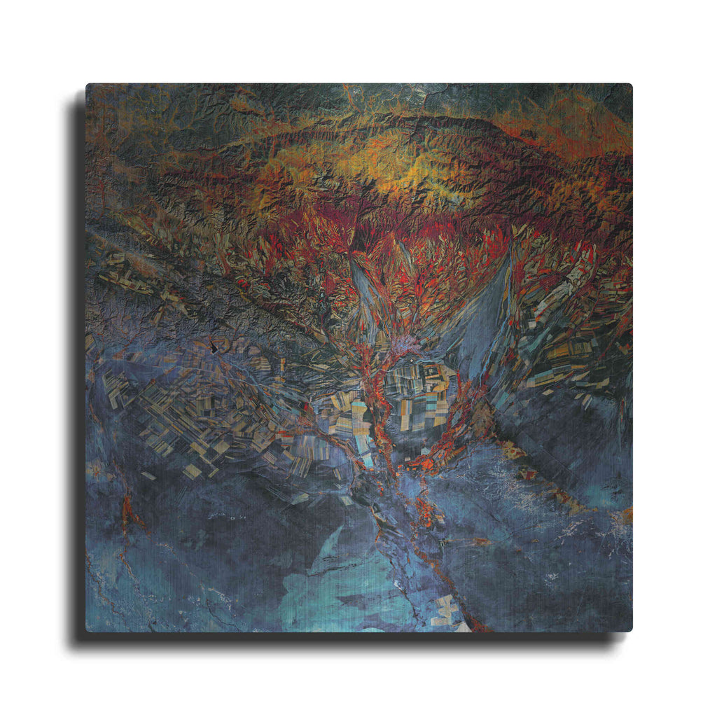 Luxe Metal Art 'Earth As Art: Cubism Landsat Style' Metal Wall Art