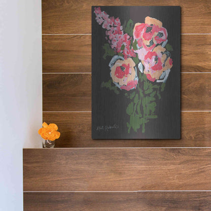 Luxe Metal Art 'Flowers for Charlotte' by Kait Roberts, Metal Wall Art,12x16
