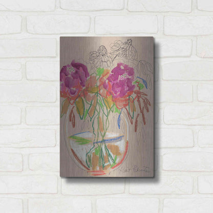 Luxe Metal Art 'Joy Never Faded' by Kait Roberts, Metal Wall Art,12x16