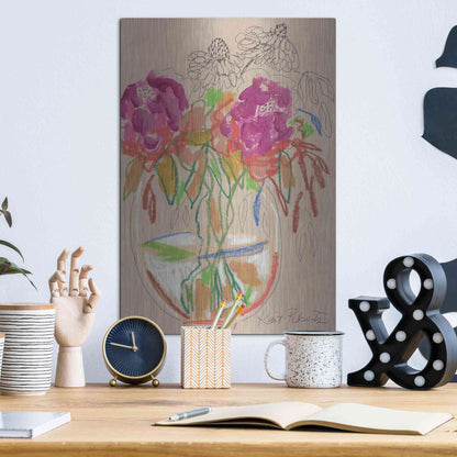 Luxe Metal Art 'Joy Never Faded' by Kait Roberts, Metal Wall Art,12x16