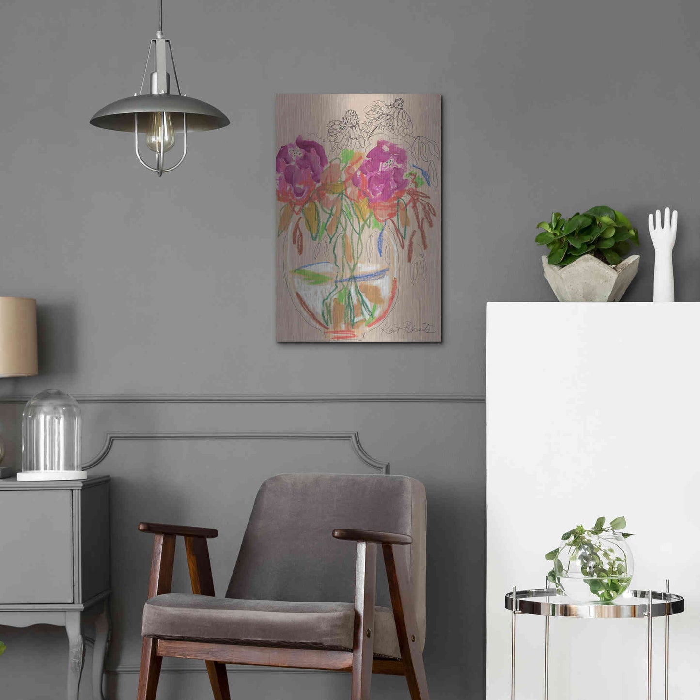 Luxe Metal Art 'Joy Never Faded' by Kait Roberts, Metal Wall Art,16x24