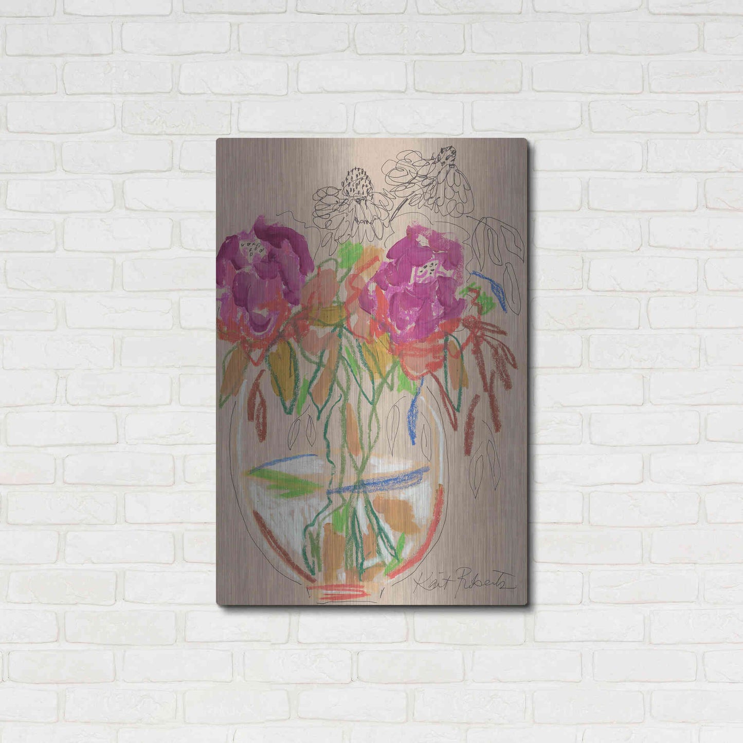 Luxe Metal Art 'Joy Never Faded' by Kait Roberts, Metal Wall Art,24x36