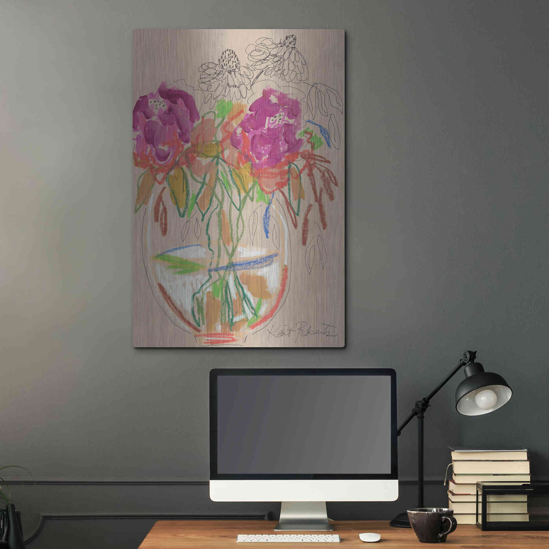 Luxe Metal Art 'Joy Never Faded' by Kait Roberts, Metal Wall Art,24x36