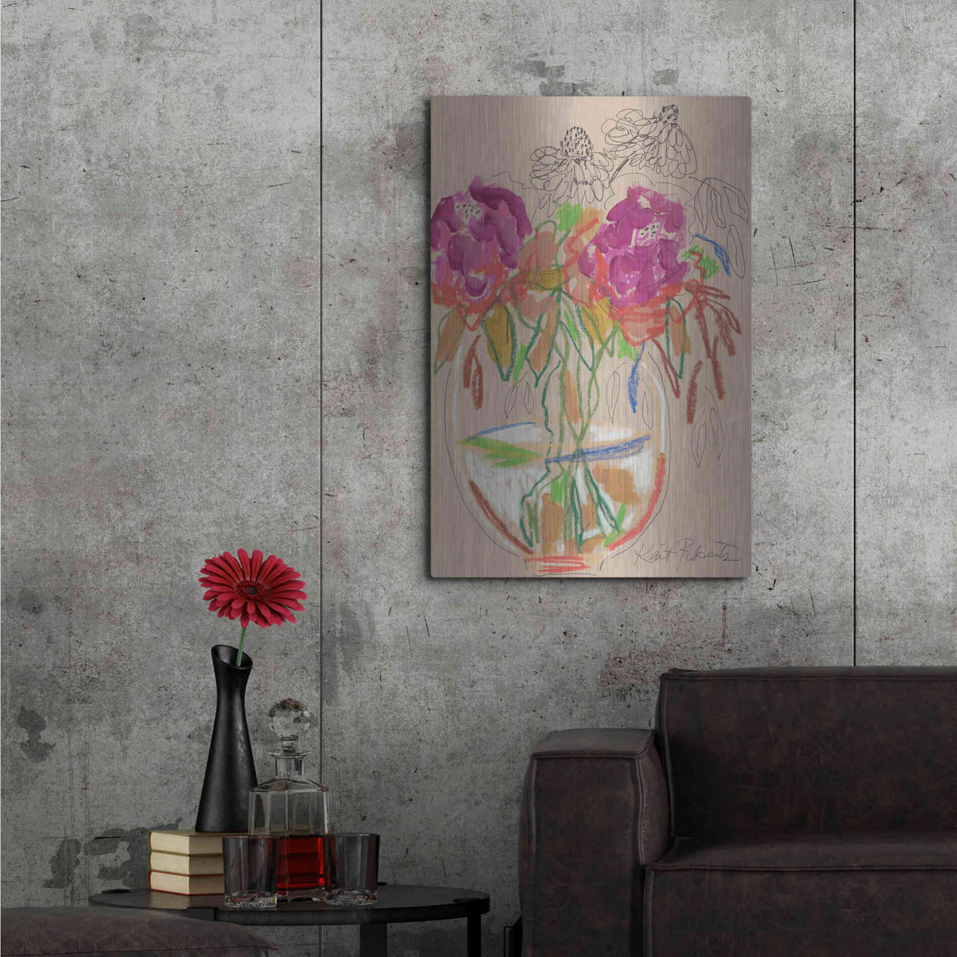 Luxe Metal Art 'Joy Never Faded' by Kait Roberts, Metal Wall Art,24x36