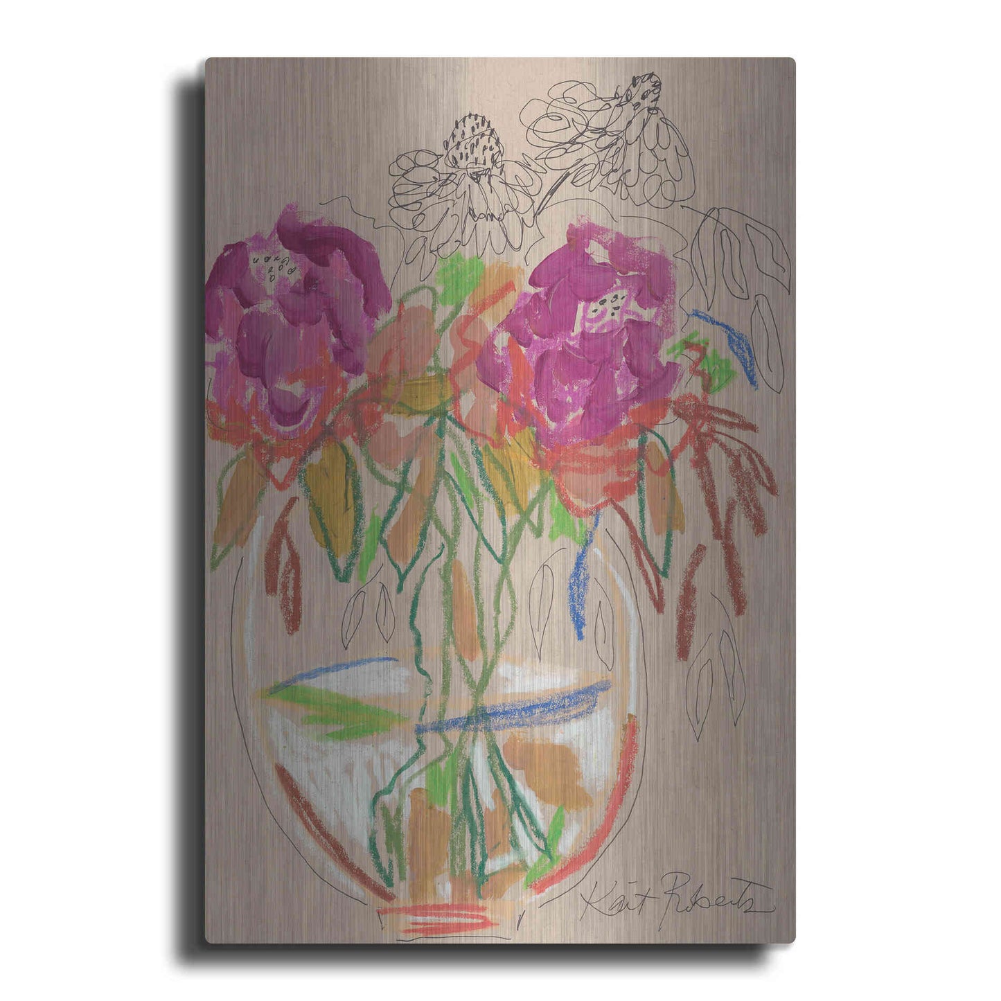 Luxe Metal Art 'Joy Never Faded' by Kait Roberts, Metal Wall Art