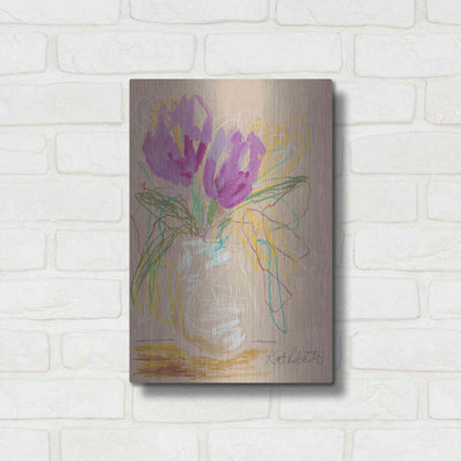 Luxe Metal Art 'Lacey Lavender' by Kait Roberts, Metal Wall Art,12x16