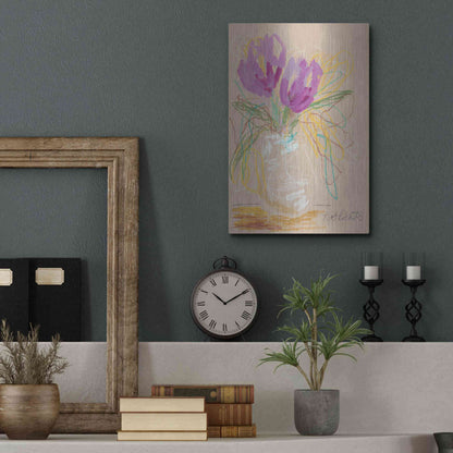 Luxe Metal Art 'Lacey Lavender' by Kait Roberts, Metal Wall Art,12x16