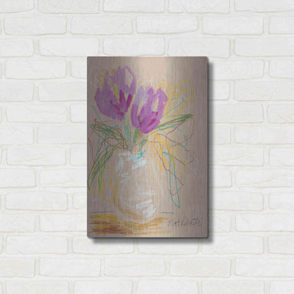 Luxe Metal Art 'Lacey Lavender' by Kait Roberts, Metal Wall Art,16x24