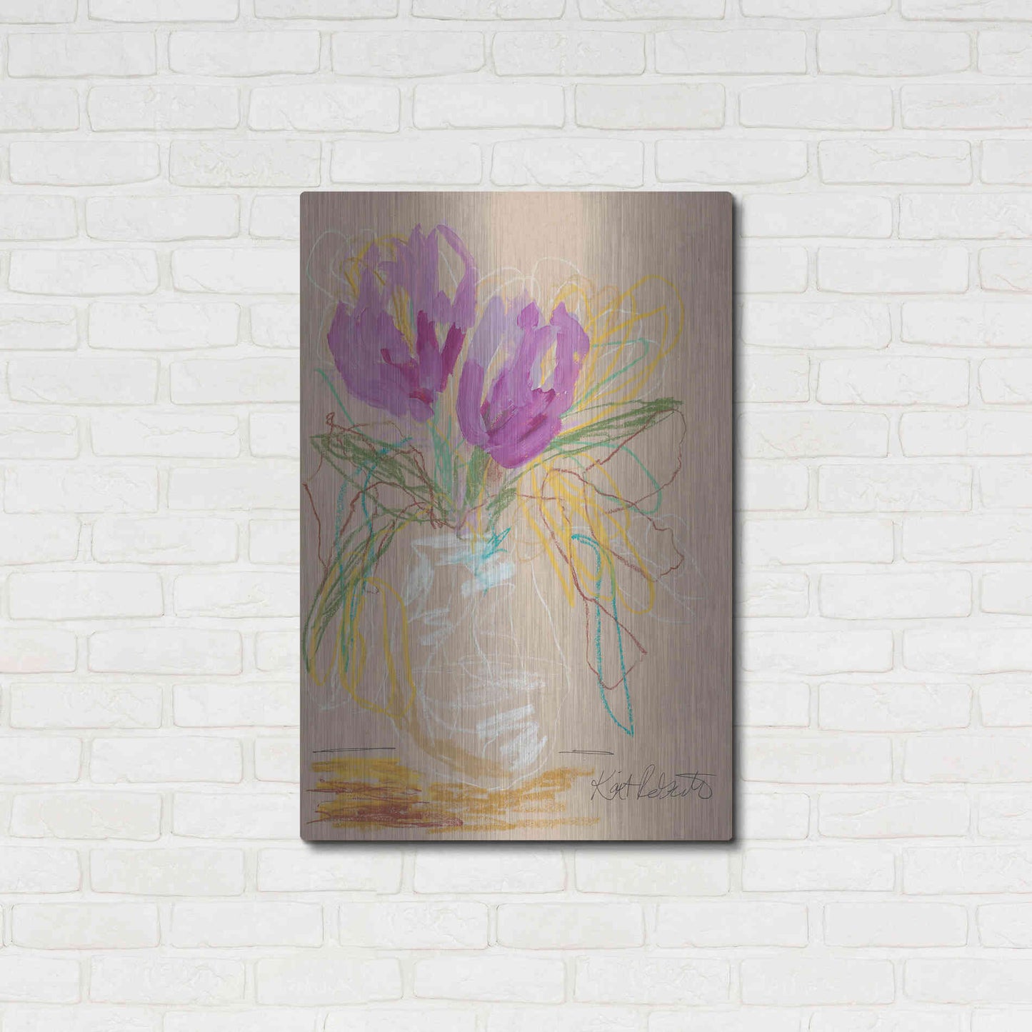 Luxe Metal Art 'Lacey Lavender' by Kait Roberts, Metal Wall Art,24x36