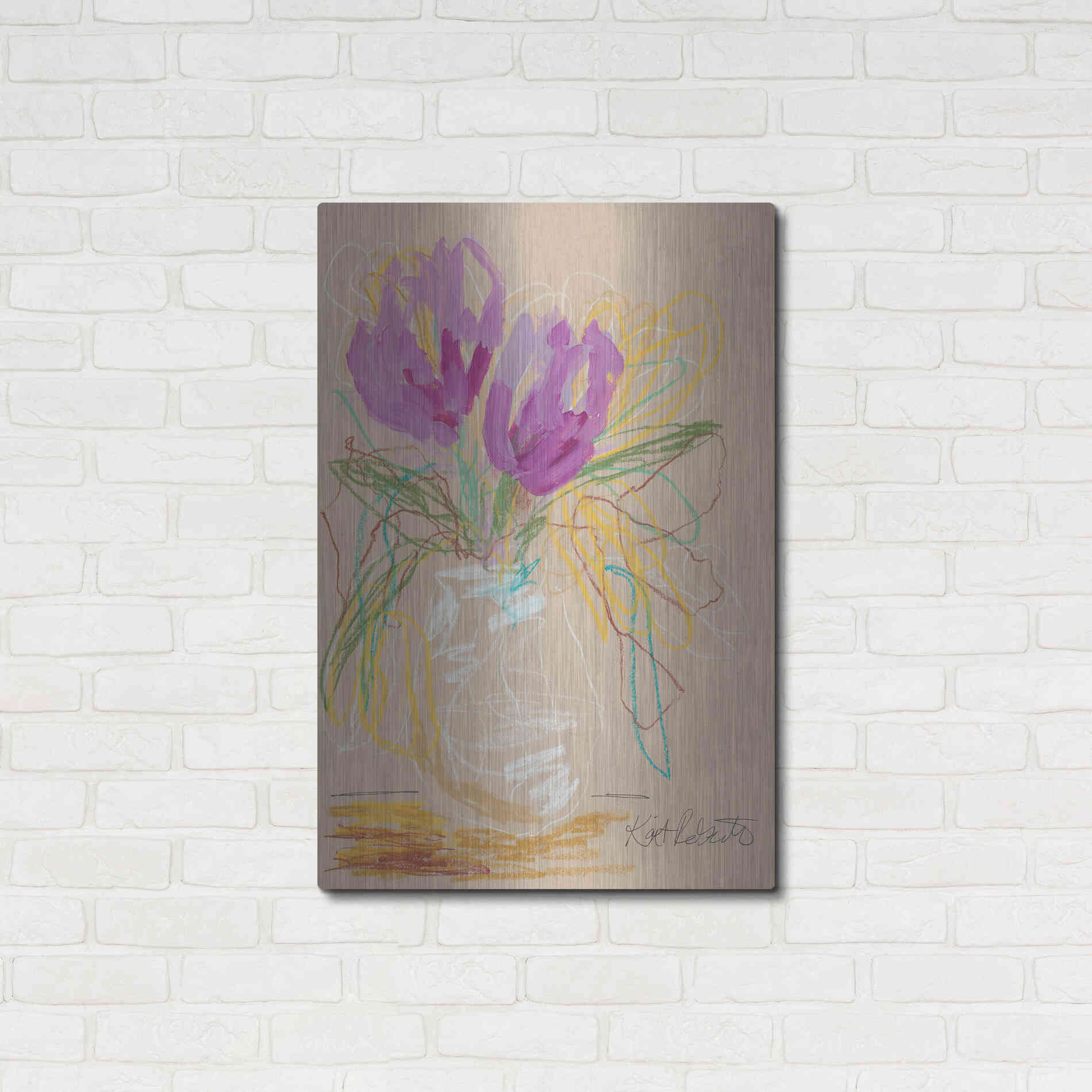 Luxe Metal Art 'Lacey Lavender' by Kait Roberts, Metal Wall Art,24x36