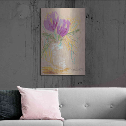 Luxe Metal Art 'Lacey Lavender' by Kait Roberts, Metal Wall Art,24x36