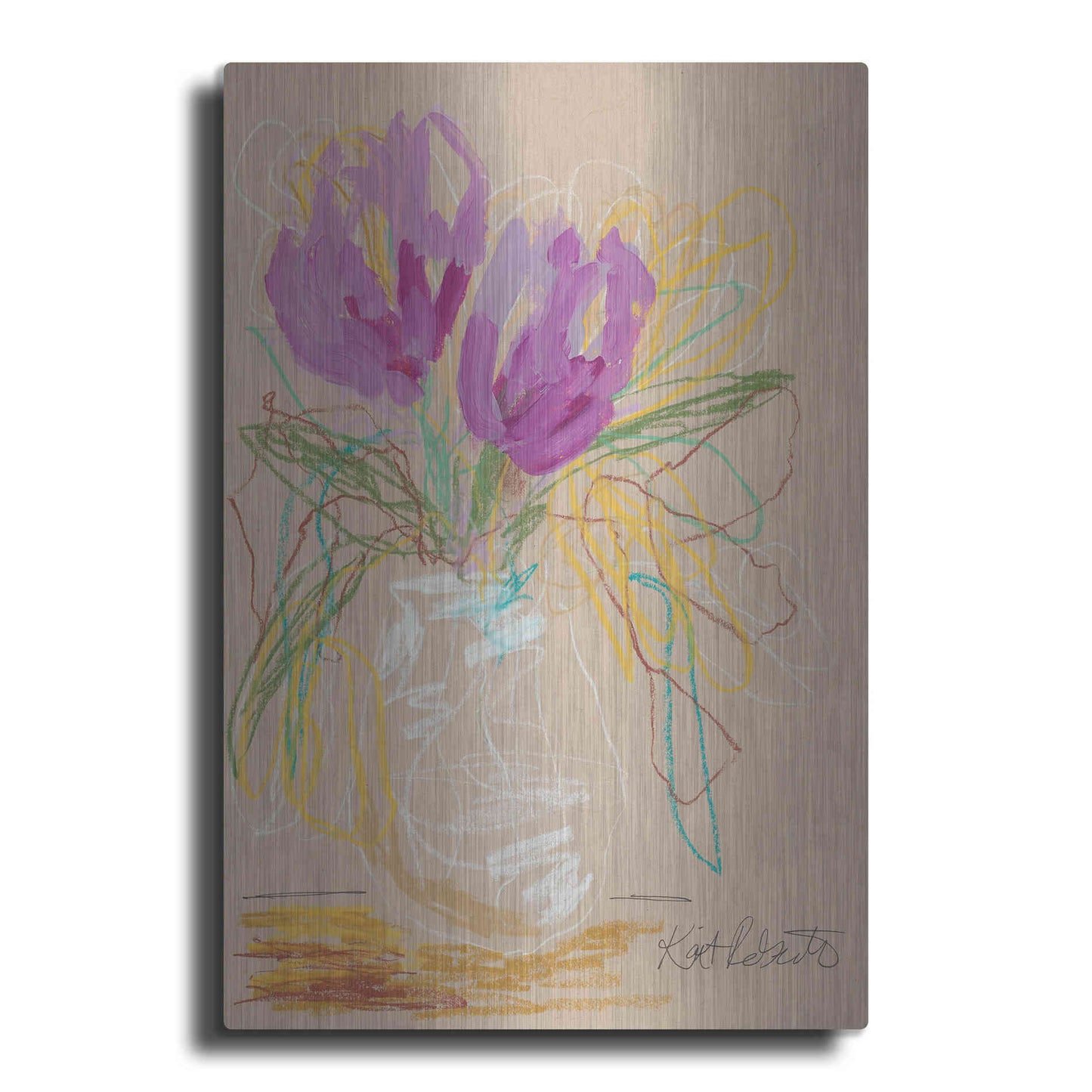 Luxe Metal Art 'Lacey Lavender' by Kait Roberts, Metal Wall Art