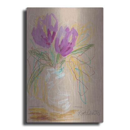 Luxe Metal Art 'Lacey Lavender' by Kait Roberts, Metal Wall Art
