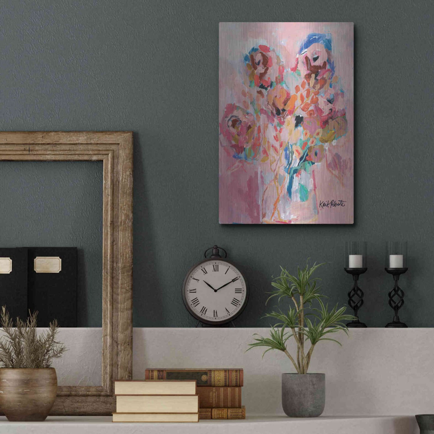 Luxe Metal Art 'Dream Blooms' by Kait Roberts, Metal Wall Art,12x16