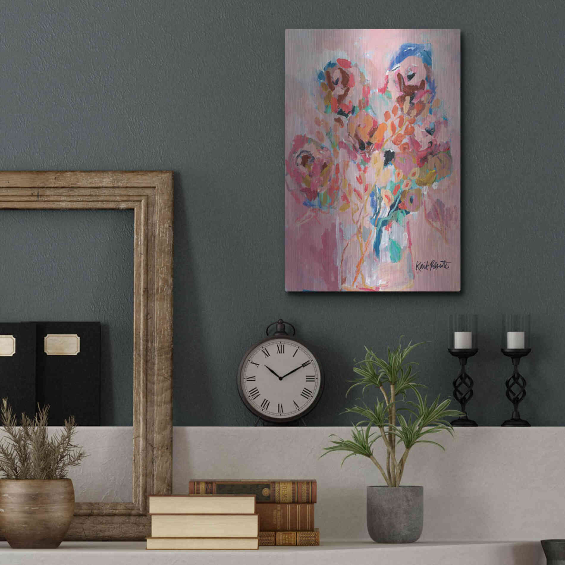 Luxe Metal Art 'Dream Blooms' by Kait Roberts, Metal Wall Art,12x16