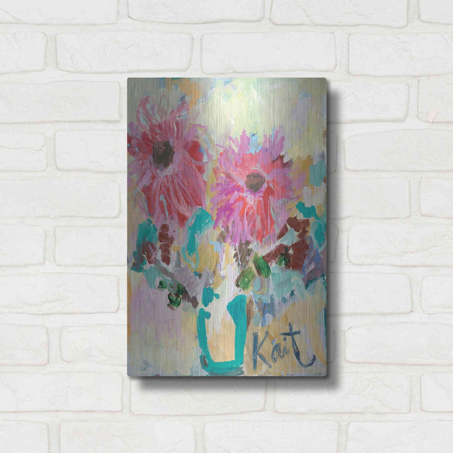 Luxe Metal Art 'In My Heart We're Always Kissing' by Kait Roberts, Metal Wall Art,12x16