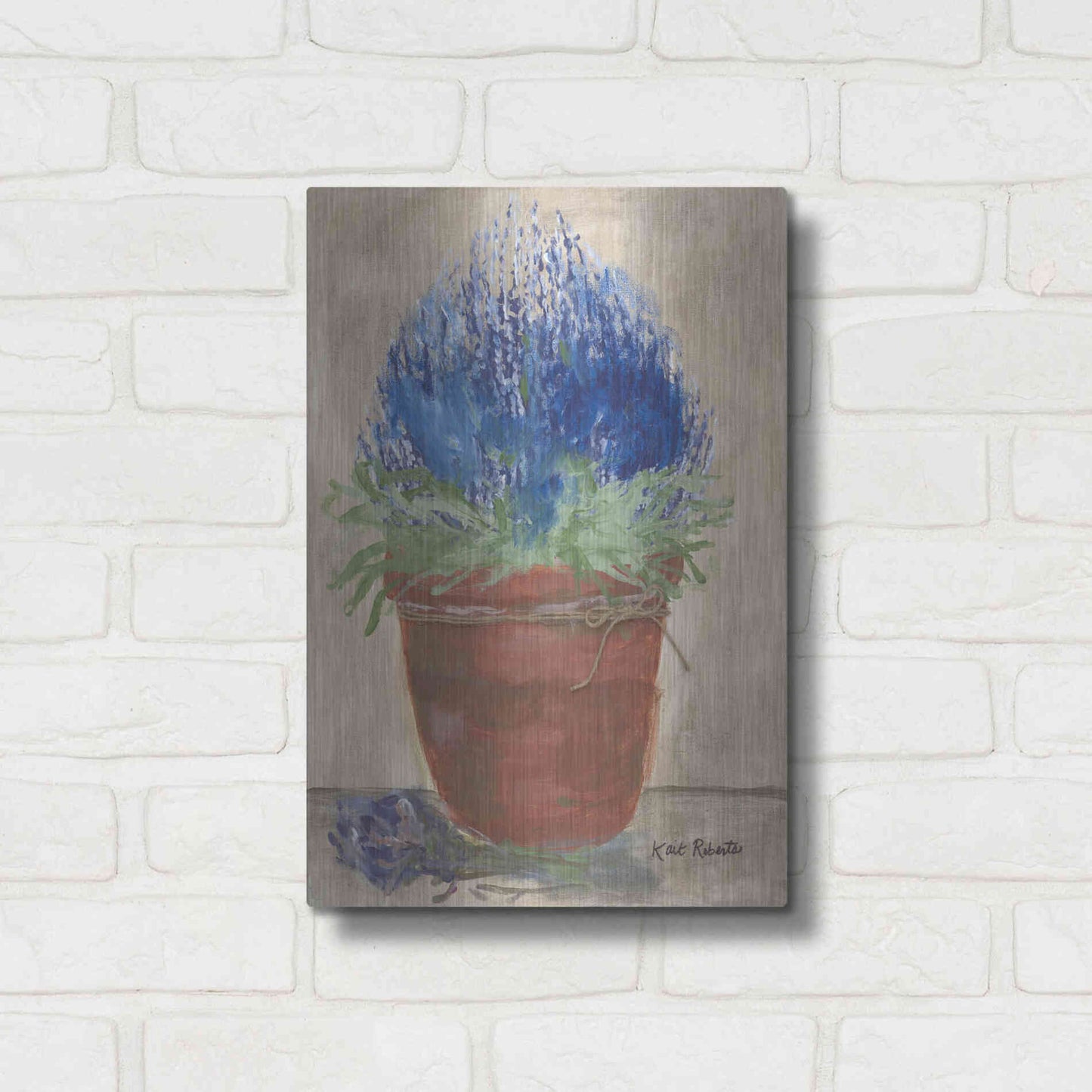 Luxe Metal Art 'Flowers for Carol' by Kait Roberts, Metal Wall Art,12x16