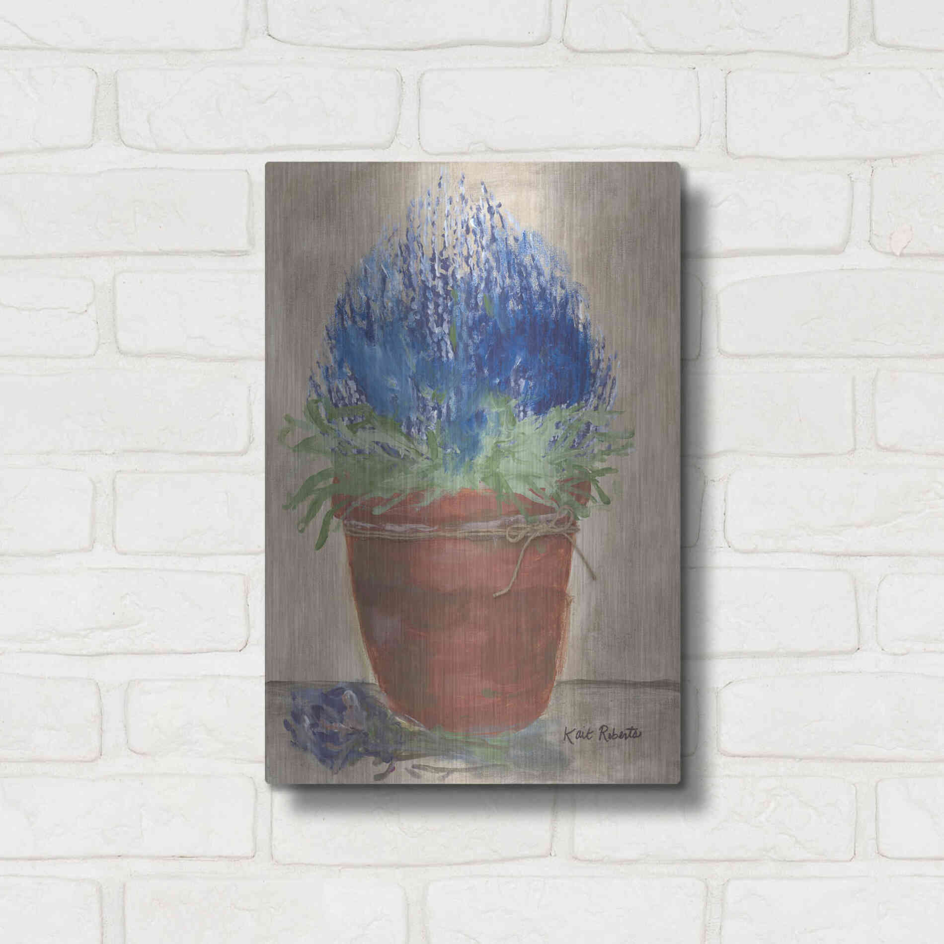 Luxe Metal Art 'Flowers for Carol' by Kait Roberts, Metal Wall Art,12x16