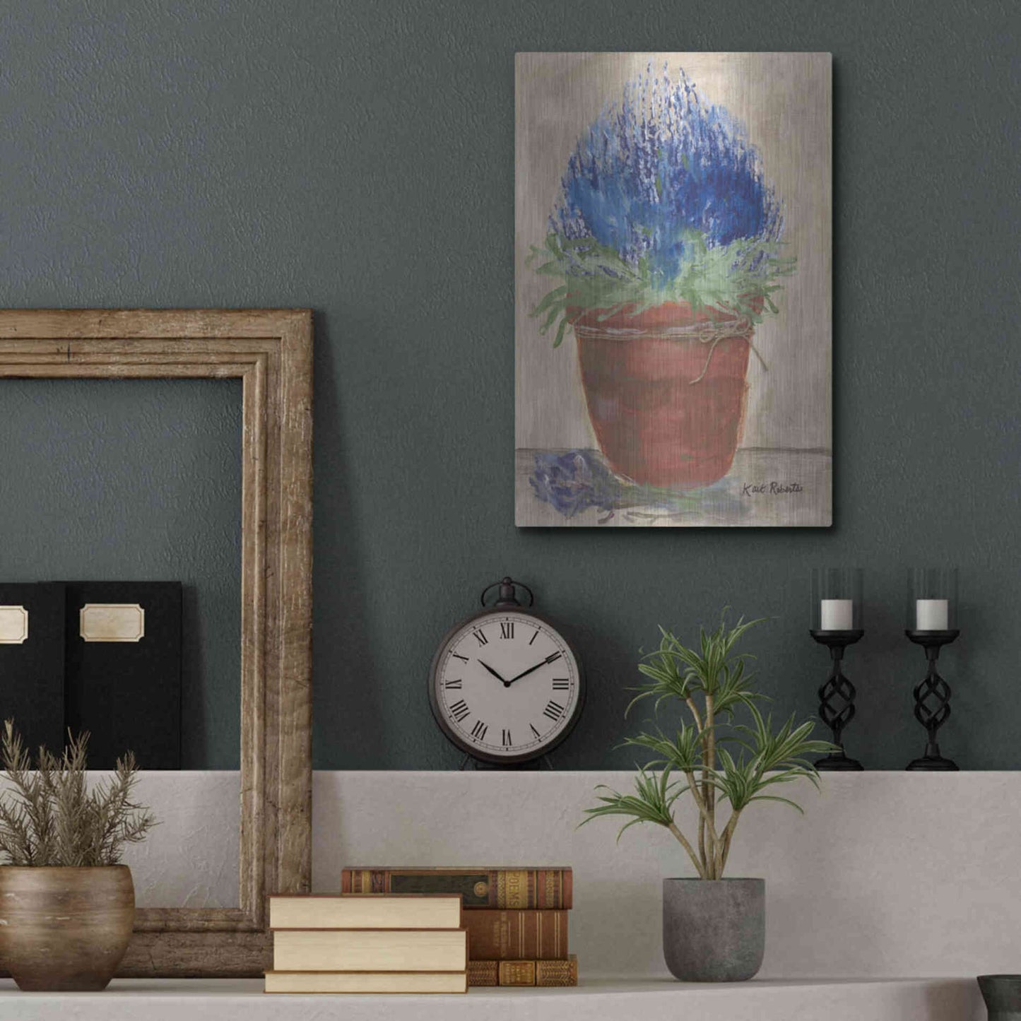 Luxe Metal Art 'Flowers for Carol' by Kait Roberts, Metal Wall Art,12x16