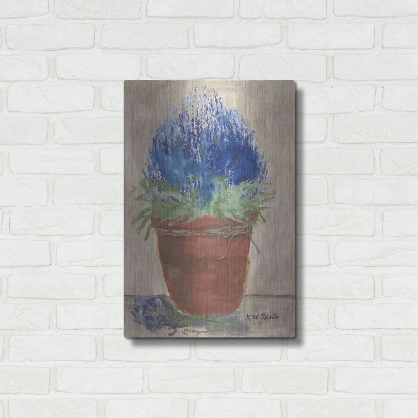 Luxe Metal Art 'Flowers for Carol' by Kait Roberts, Metal Wall Art,16x24