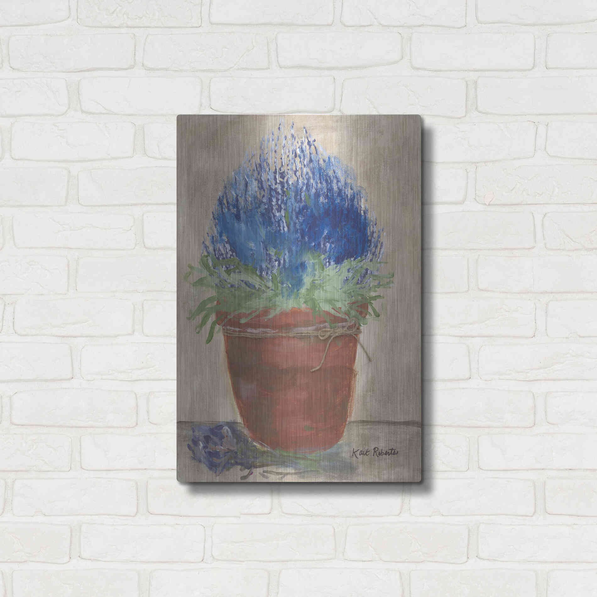 Luxe Metal Art 'Flowers for Carol' by Kait Roberts, Metal Wall Art,16x24