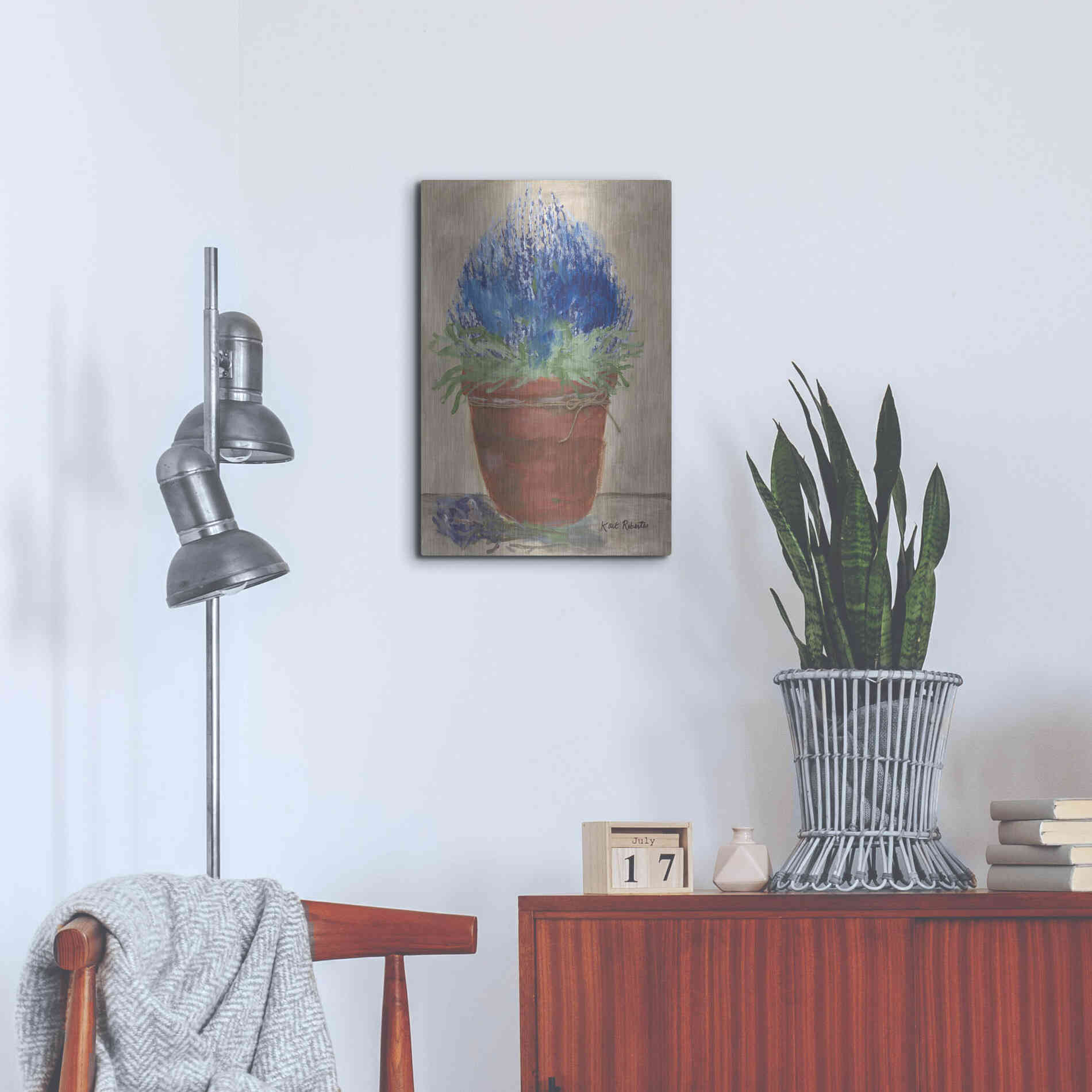 Luxe Metal Art 'Flowers for Carol' by Kait Roberts, Metal Wall Art,16x24