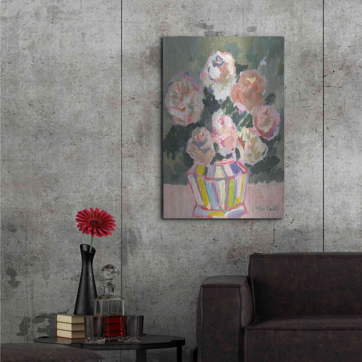 Luxe Metal Art 'Flowers for Brenda' by Kait Roberts, Metal Wall Art,24x36