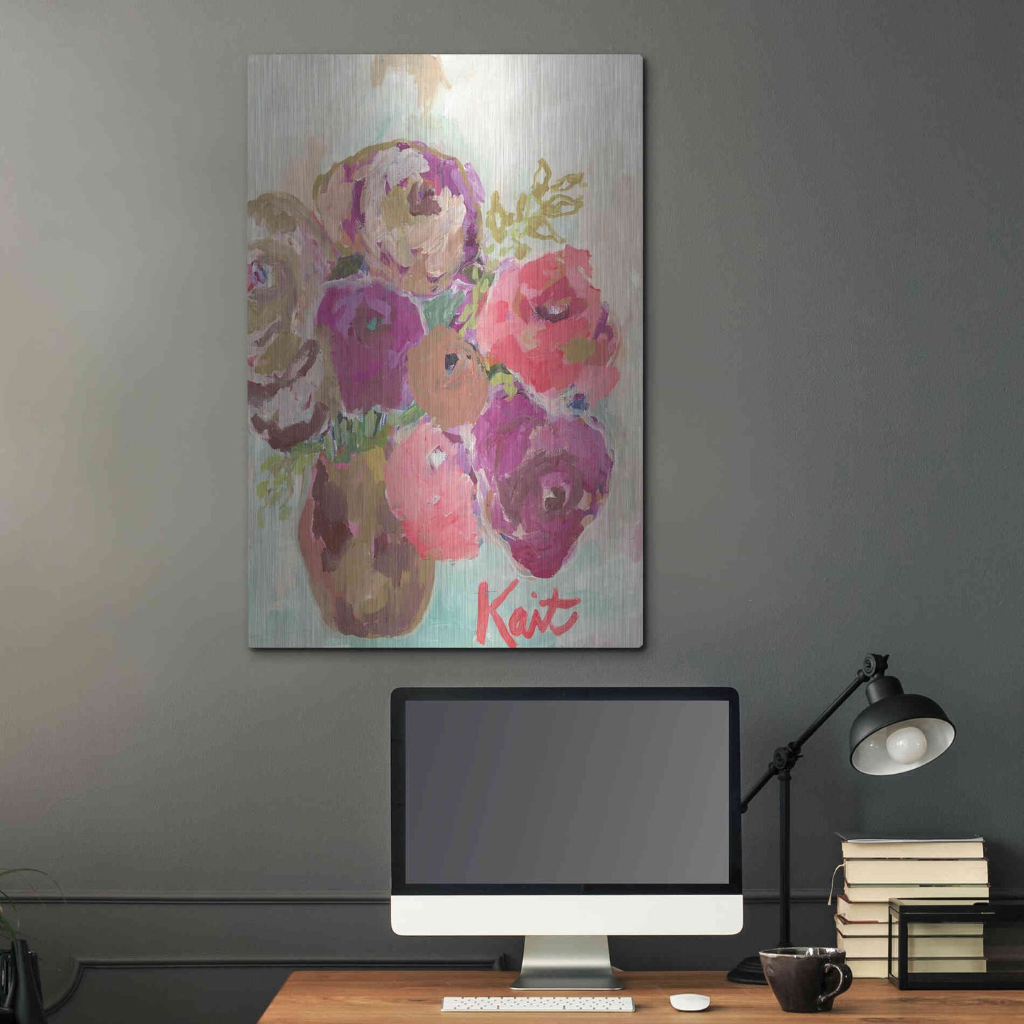 Luxe Metal Art 'Heart Healing Flowers' by Kait Roberts, Metal Wall Art,24x36