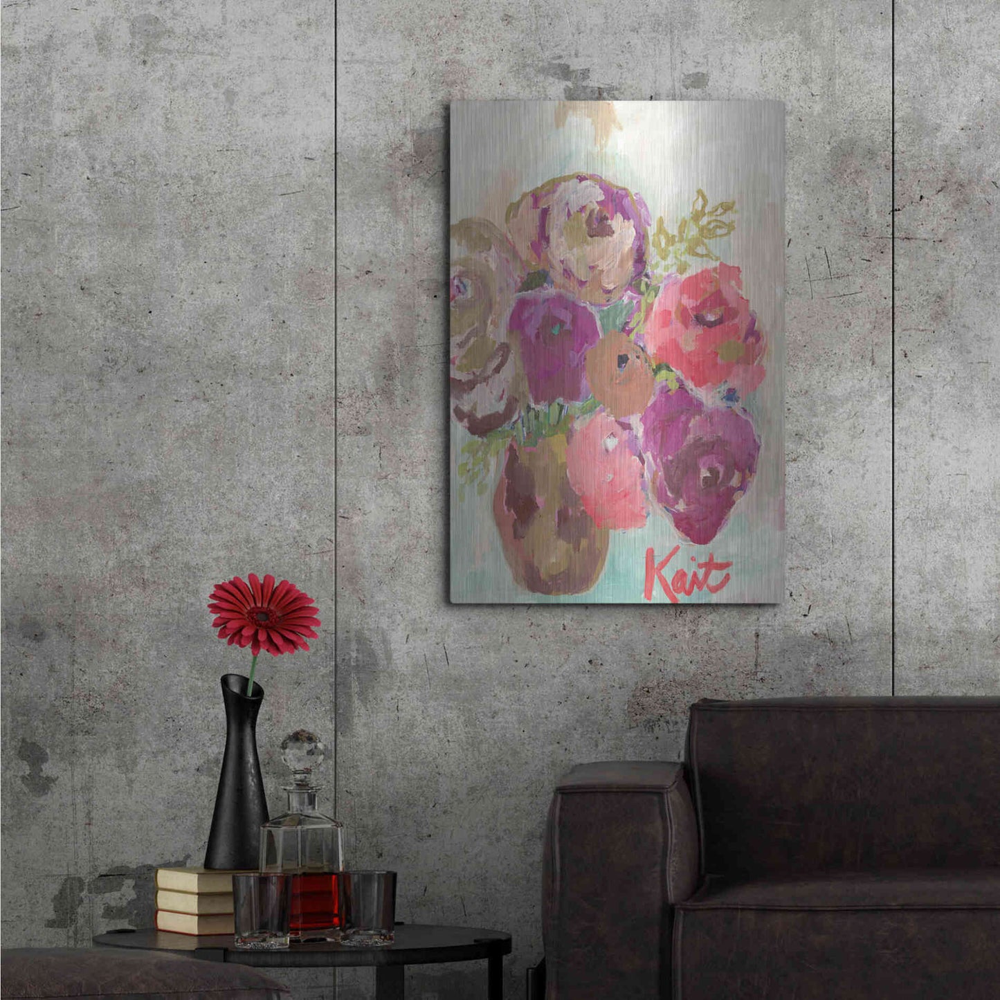 Luxe Metal Art 'Heart Healing Flowers' by Kait Roberts, Metal Wall Art,24x36