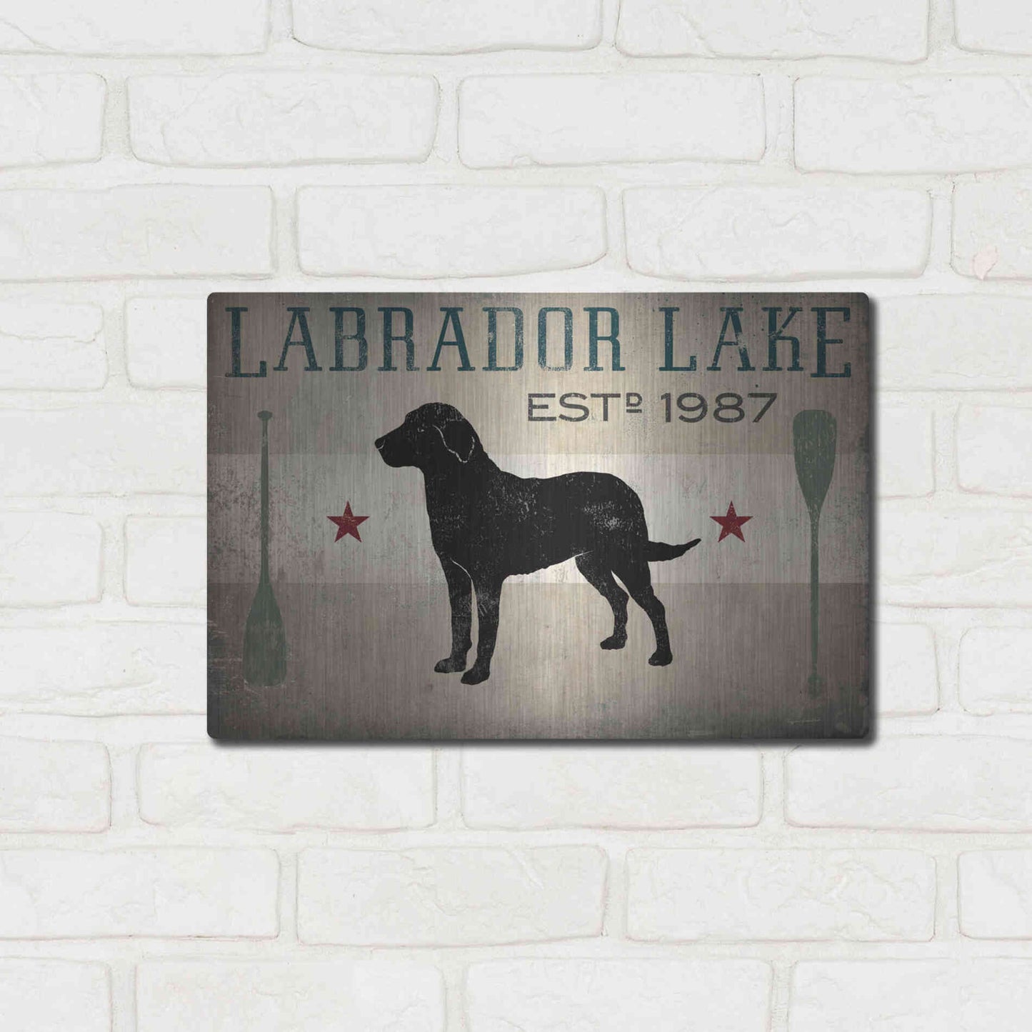 Luxe Metal Art 'Labrador Lake' by Ryan Fowler, Metal Wall Art,16x12