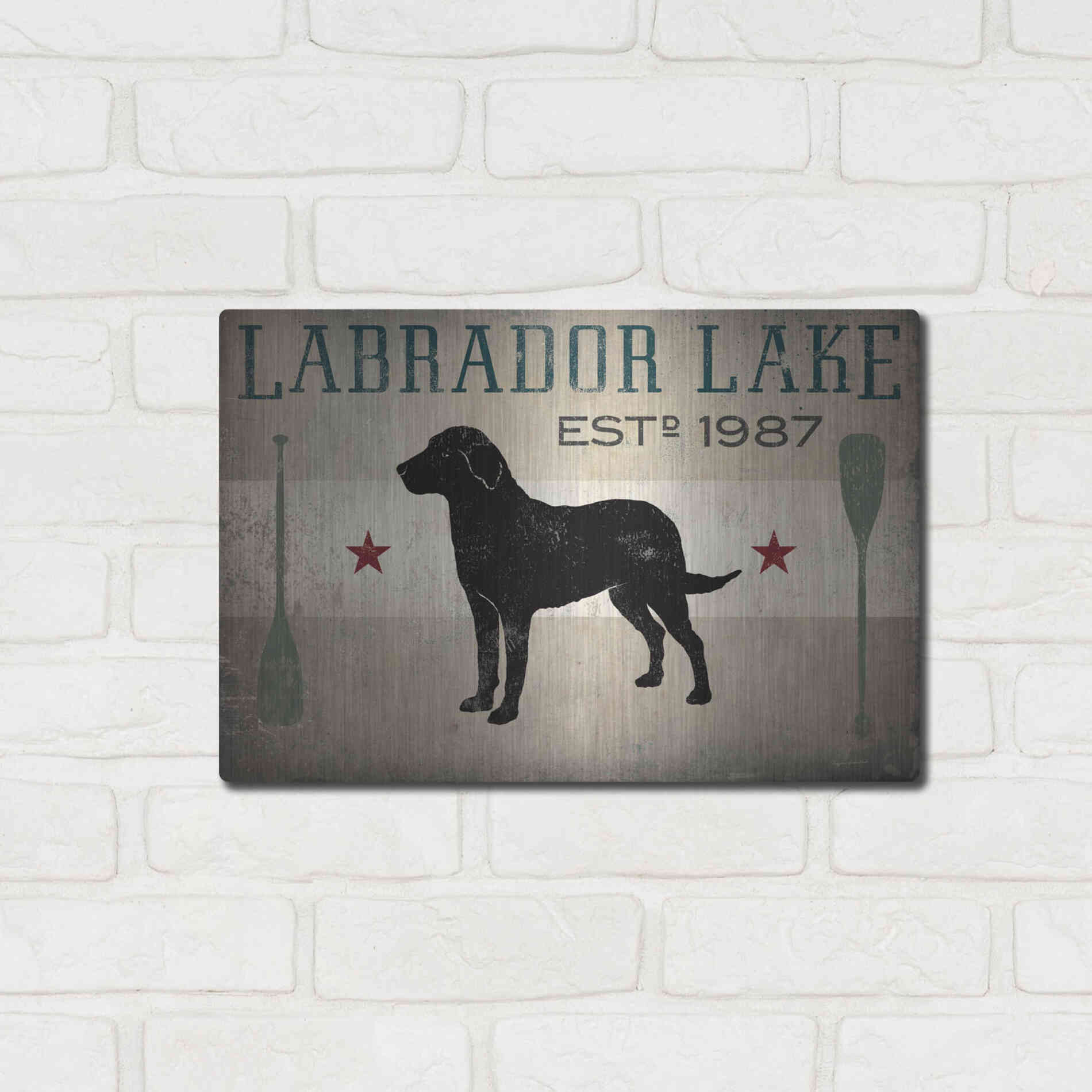 Luxe Metal Art 'Labrador Lake' by Ryan Fowler, Metal Wall Art,16x12