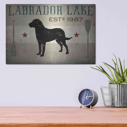 Luxe Metal Art 'Labrador Lake' by Ryan Fowler, Metal Wall Art,16x12