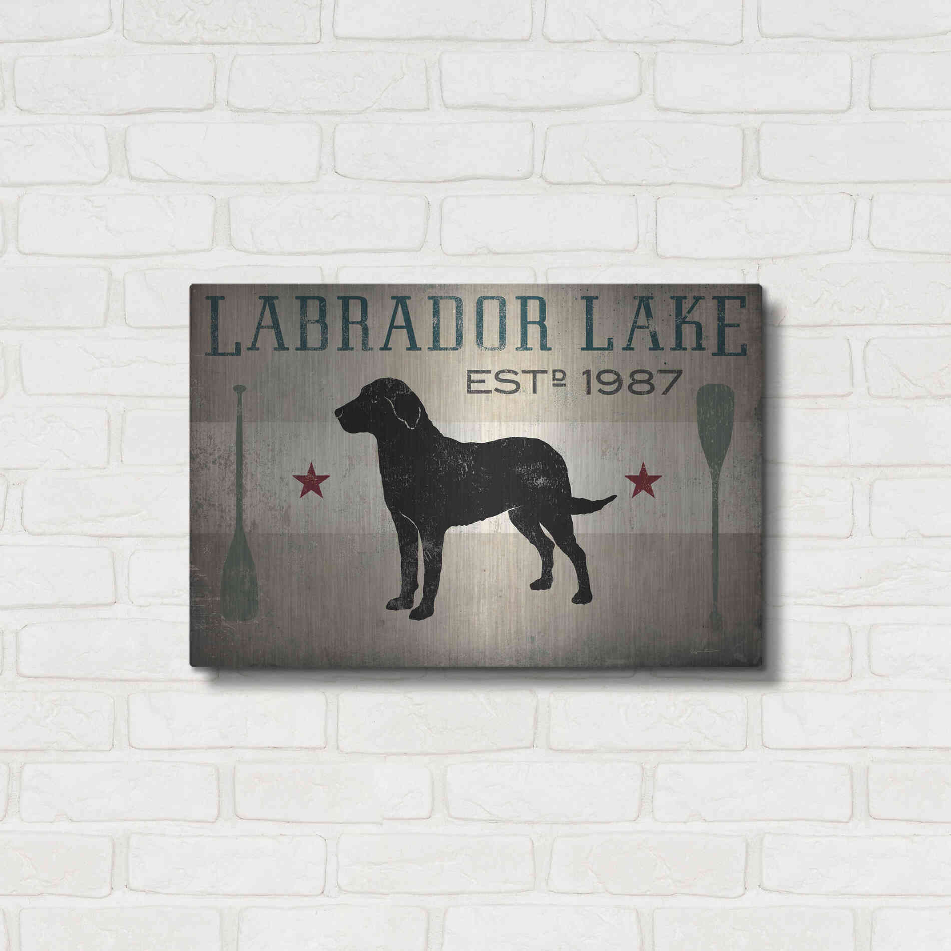 Luxe Metal Art 'Labrador Lake' by Ryan Fowler, Metal Wall Art,24x16