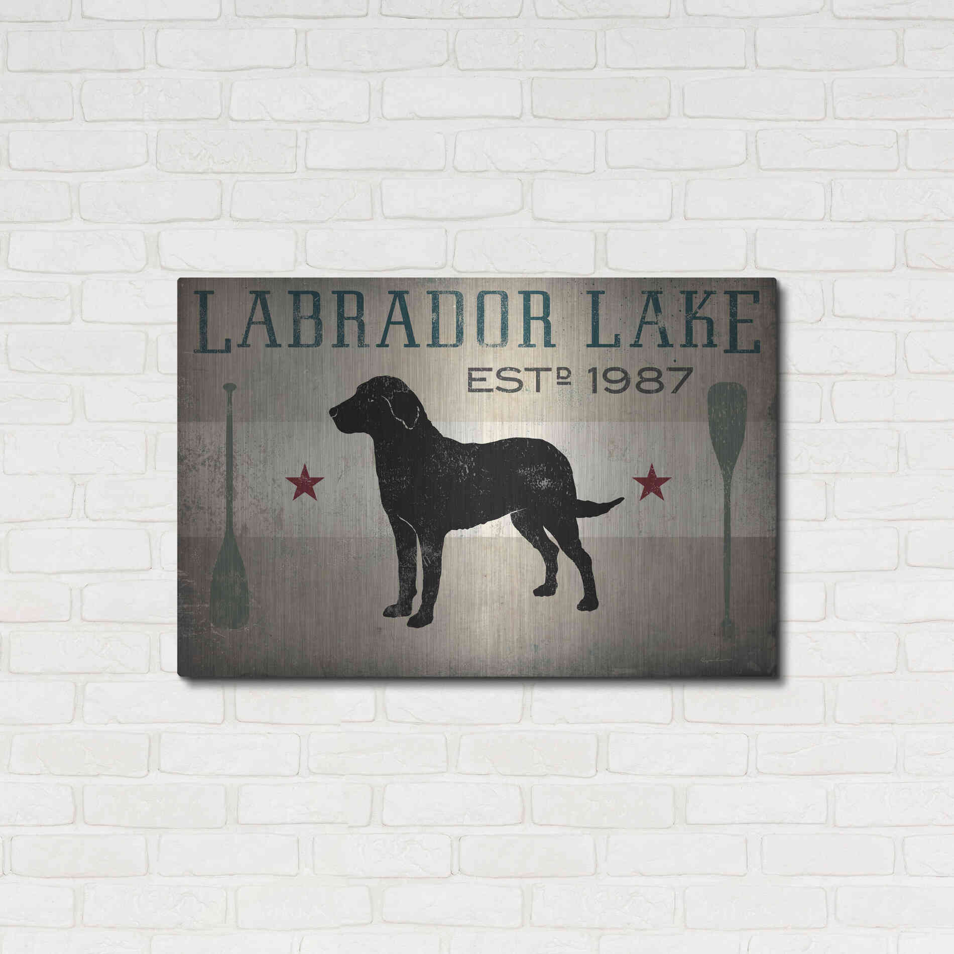 Luxe Metal Art 'Labrador Lake' by Ryan Fowler, Metal Wall Art,36x24