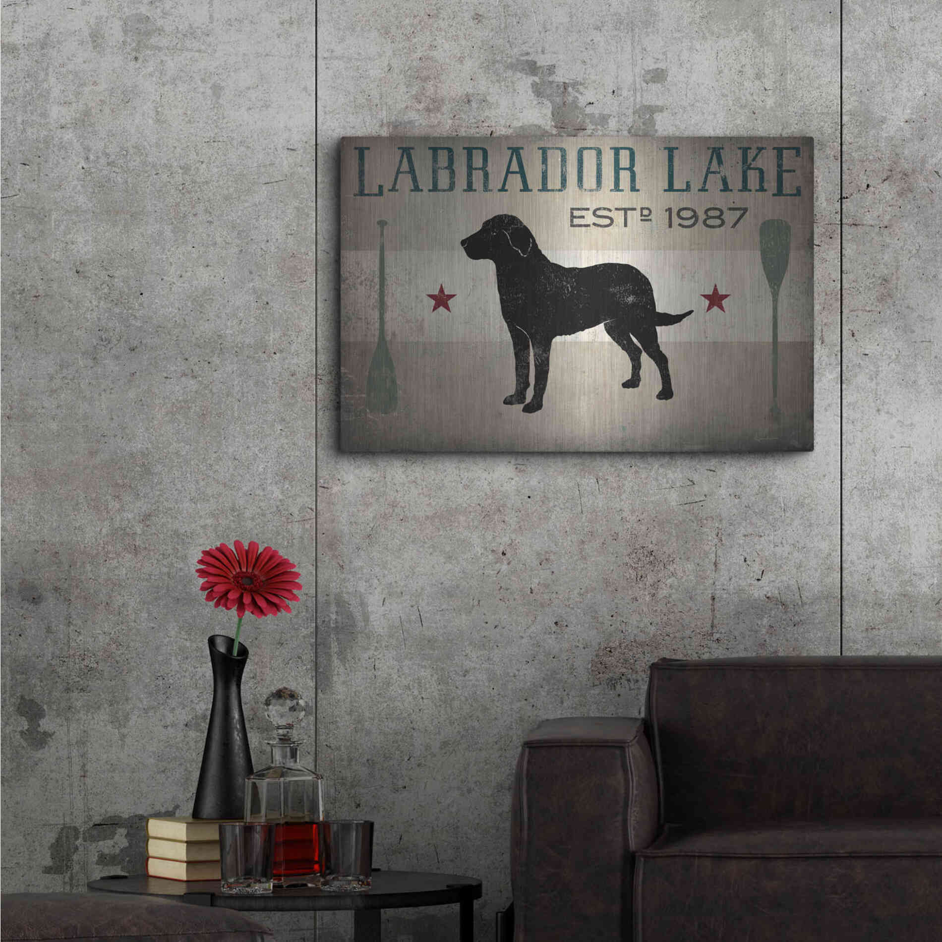 Luxe Metal Art 'Labrador Lake' by Ryan Fowler, Metal Wall Art,36x24