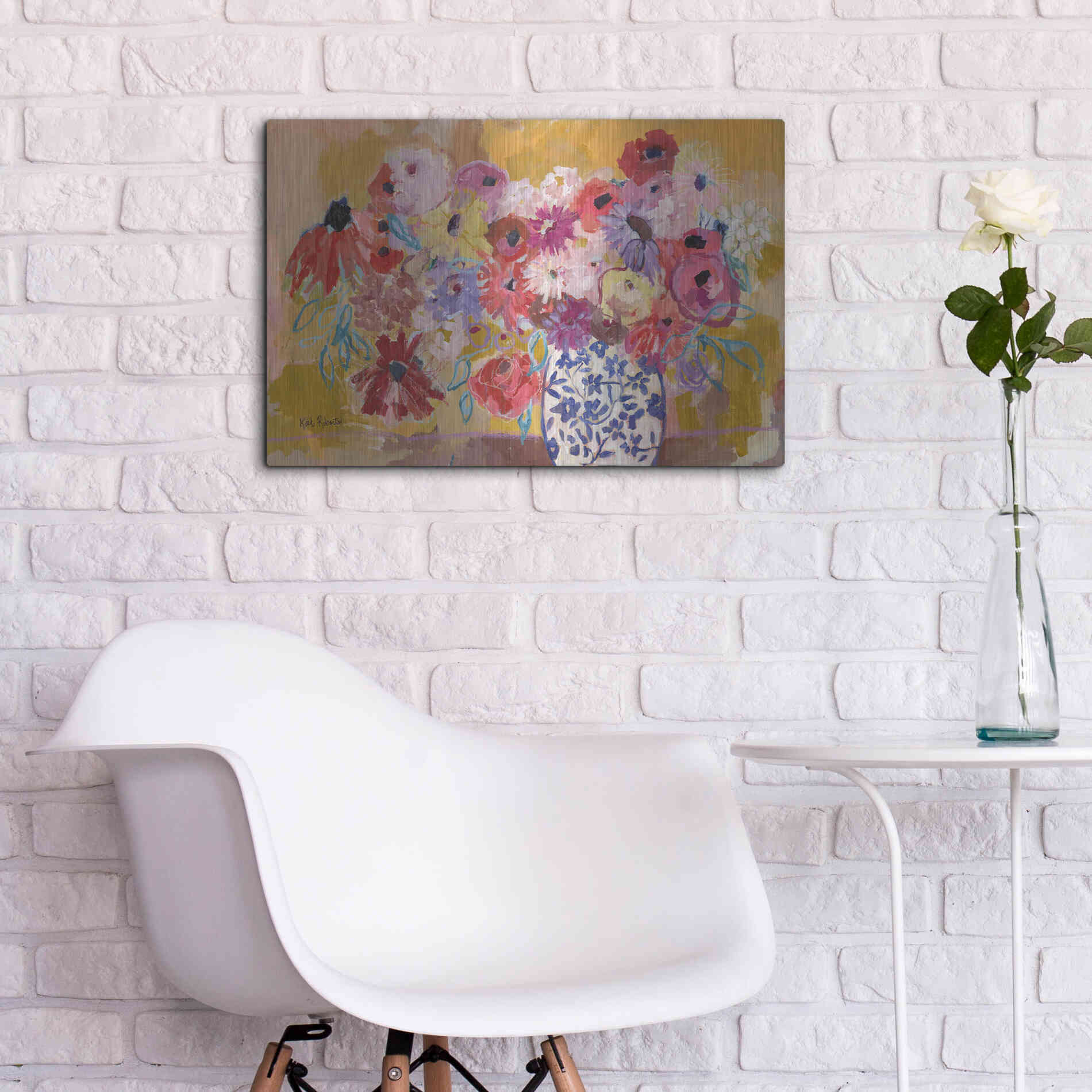 Luxe Metal Art 'A Love Song For You' by Kait Roberts, Metal Wall Art,24x16