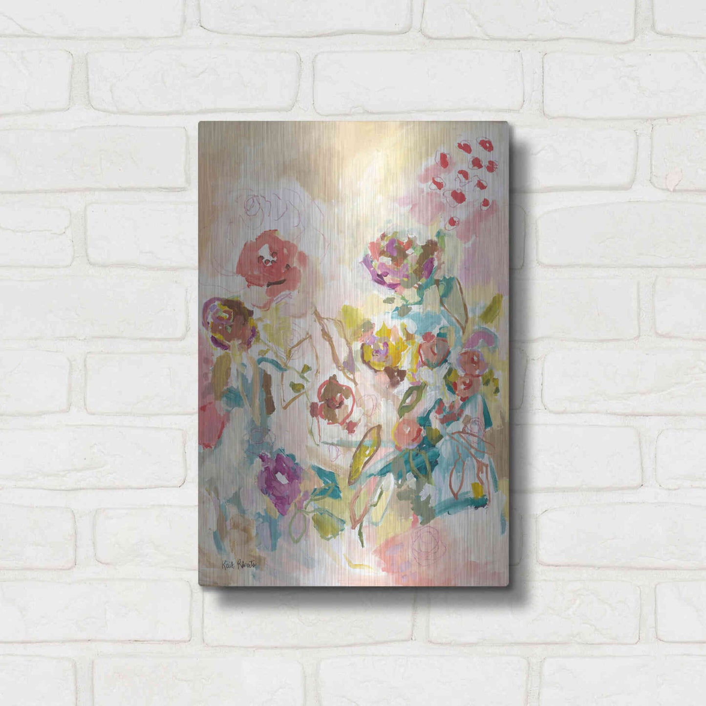 Luxe Metal Art 'My Heart has Wings and I Can Fly' by Kait Roberts, Metal Wall Art,12x16